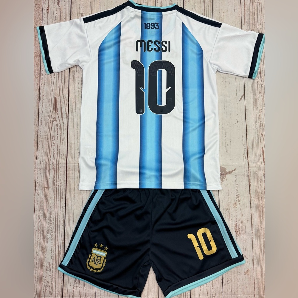 Youth Messi Adidas Jersey Kids Argentina Kit (Jersey + Shorts) LARGE (28)